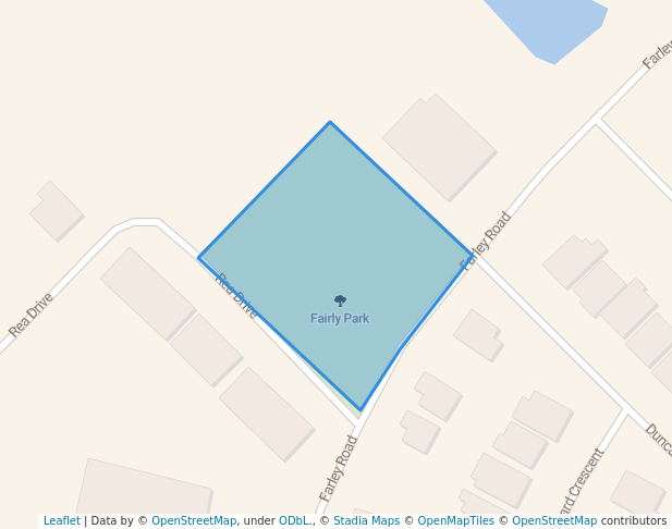 walking in Fairly Park map in Fergus