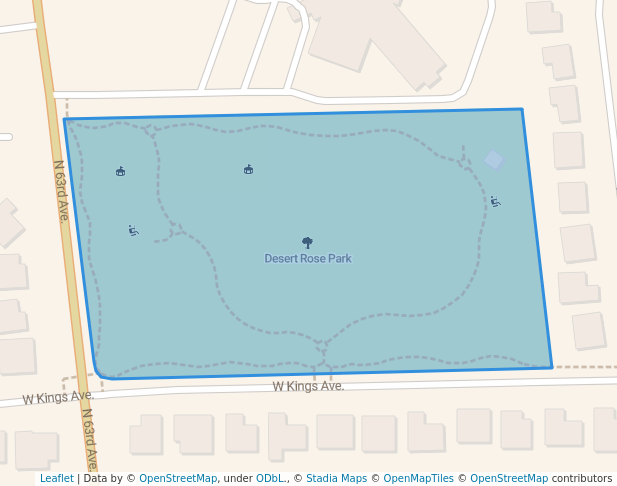 walking in Desert Rose Park map in Glendale