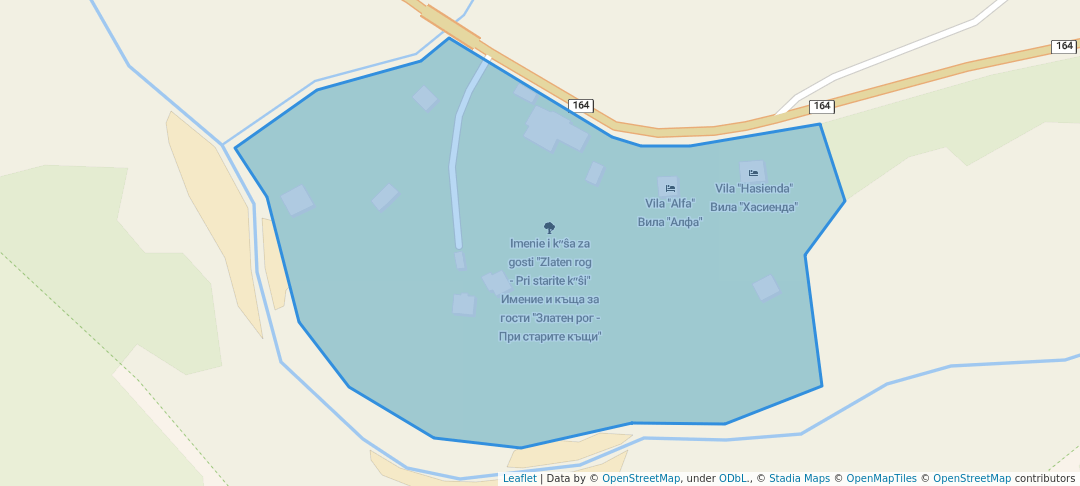 walking in Имение и къща за гости "Златен рог - При старите къщи" map in Iskrets