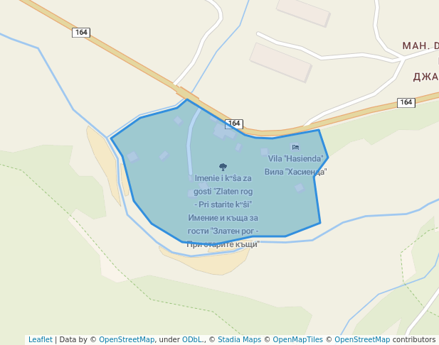 walking in Имение и къща за гости "Златен рог - При старите къщи" map in Iskrets