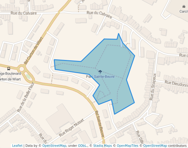 walking in Parc Sainte-Beuve map in Liège