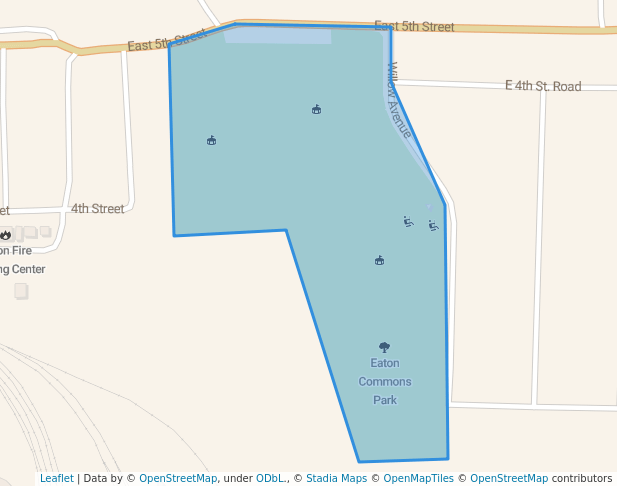 walking in Eaton Commons Park map in Eaton