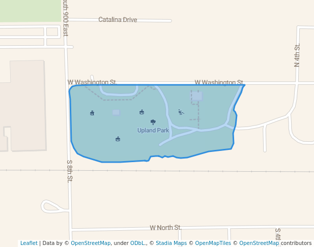 walking in Upland Park map in Upland