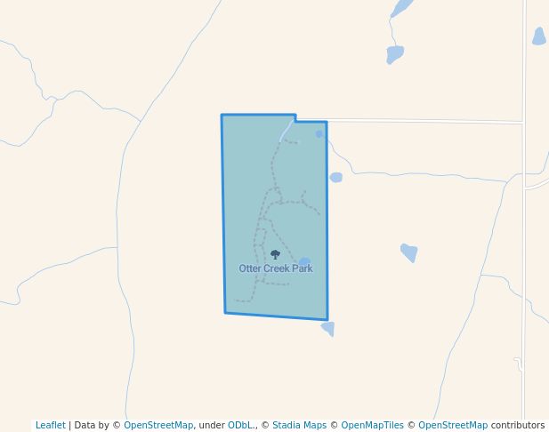 walking in Otter Creek Park map in Indianola