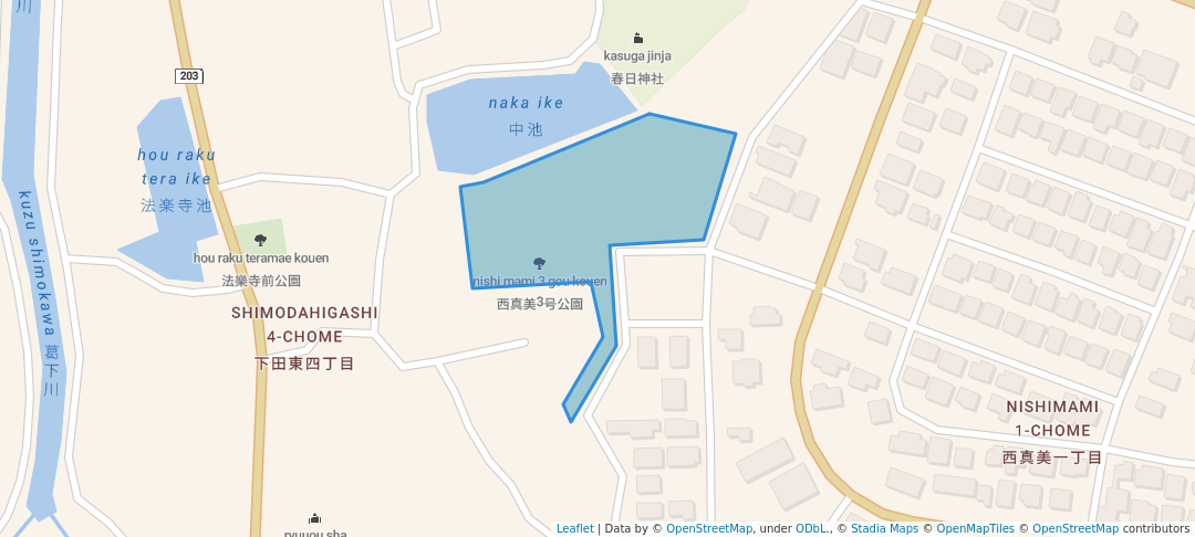 walking in 西真美3号公園 map in Kashiba