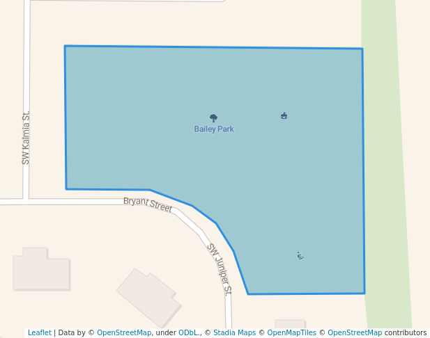 walking in Bailey Park map in Junction City