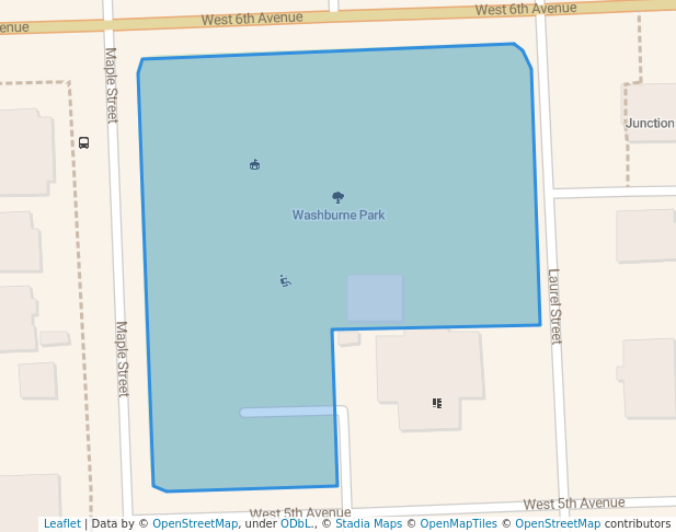walking in Washburne Park map in Junction City