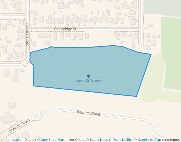 walking in Leckie St Reserve map in Timaru