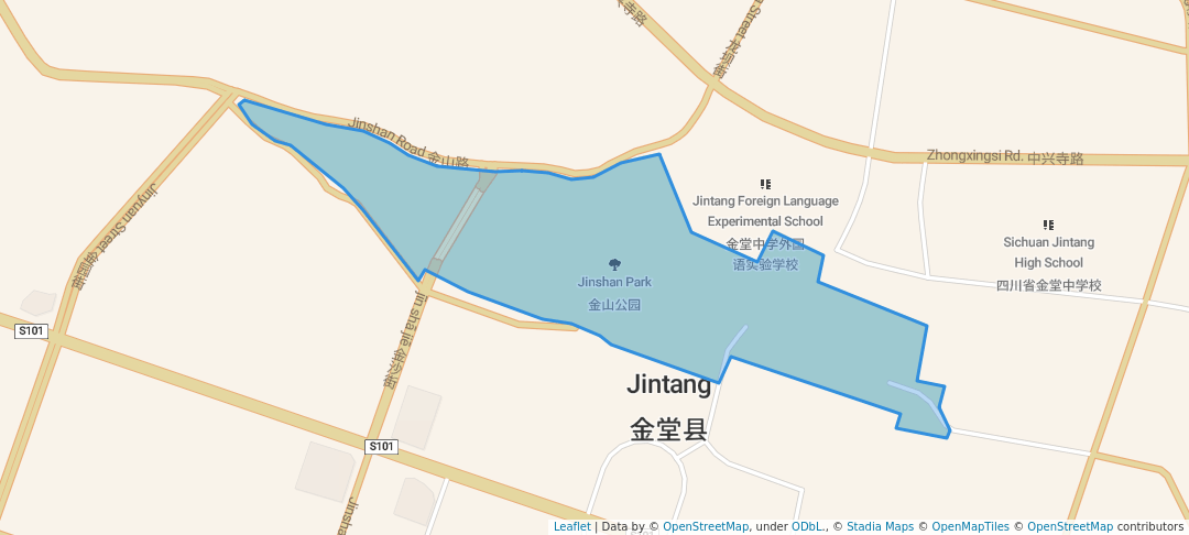walking in Jinshan Park map in Cheng Du Shi