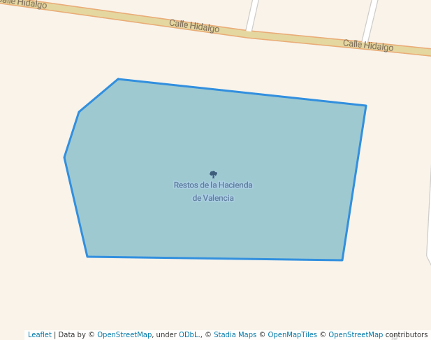 walking in Restos de la Hacienda de Valencia map in Juventino Rosas