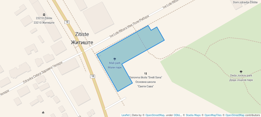 walking in Mali park map in Žitište