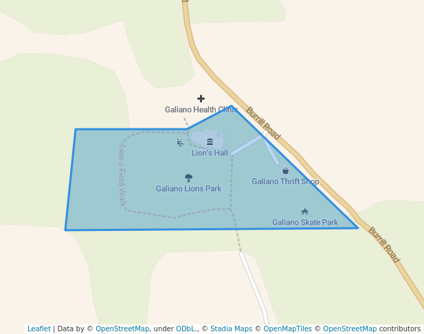 walking in Galiano Lions Park map in Galiano Island