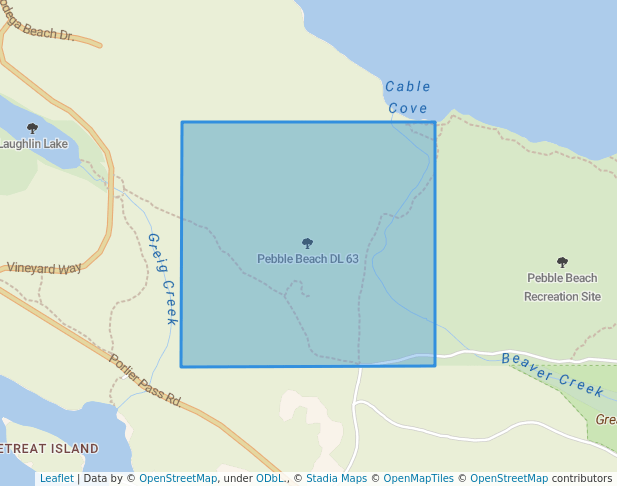 walking in Pebble Beach DL 63 map in Galiano Island