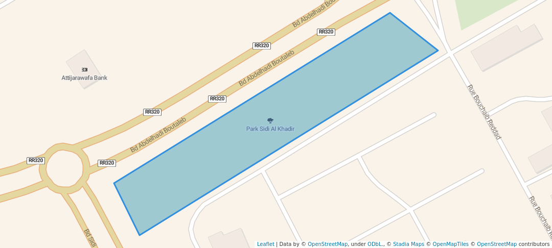 walking in Park Sidi Al Khadir map in Casablanca