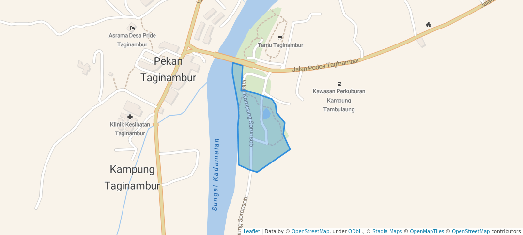 walking in Extreme Paddlers Taginambur map in Kota Belud