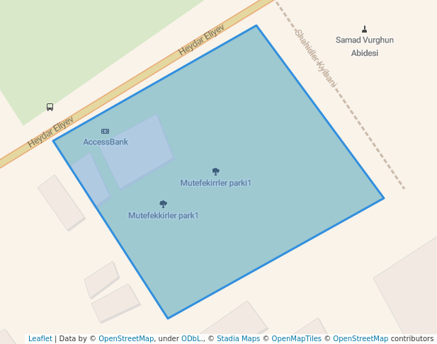 walking in Mutefekirrler parki1 map in Qazax