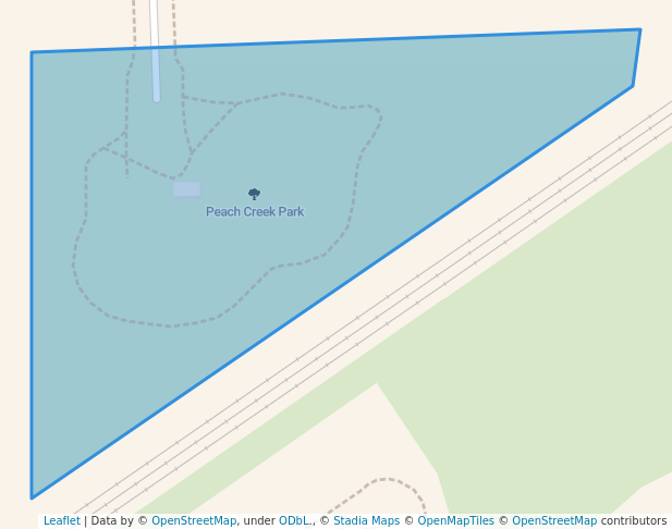 walking in Peach Creek Park map in Lisle