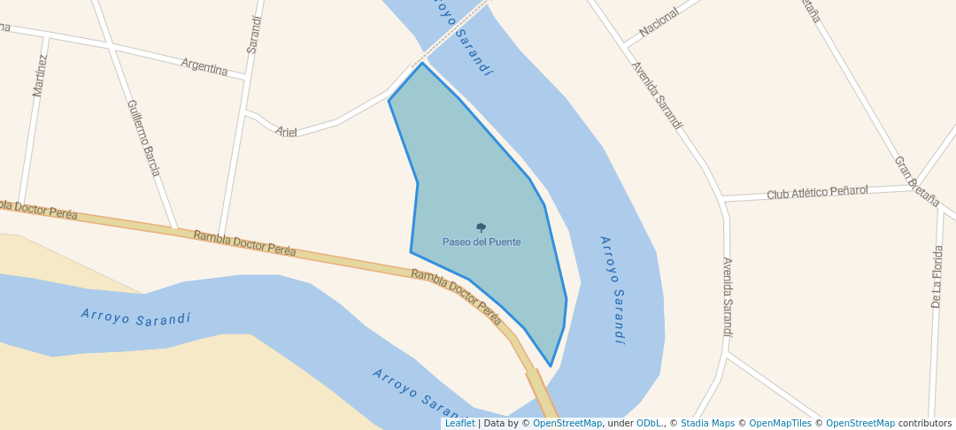 walking in Paseo del Puente map in La Floresta