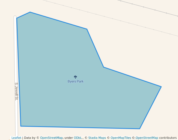 walking in Byers Park map in Byers