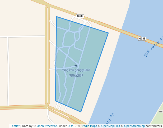 walking in 明珠公园1 map in Shi Jia Zhuang Shi