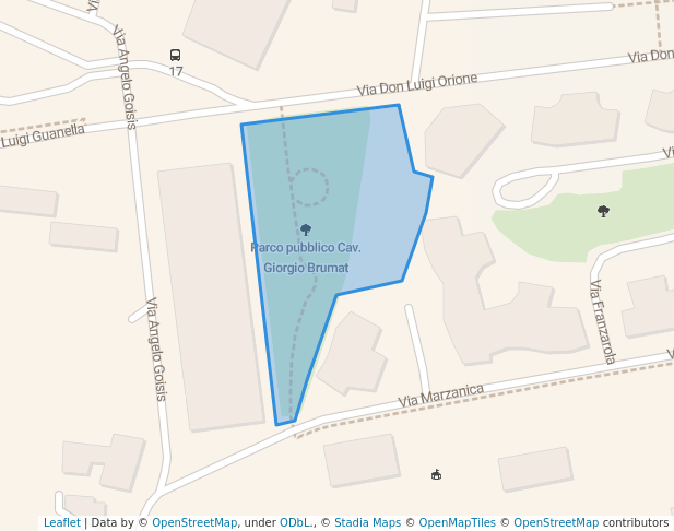 walking in Parco pubblico Cav. Giorgio Brumat map in Bergamo