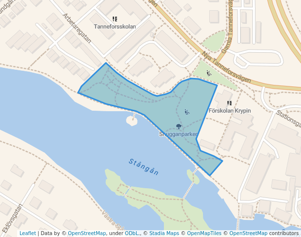 walking in Snugganparken map in Linköping