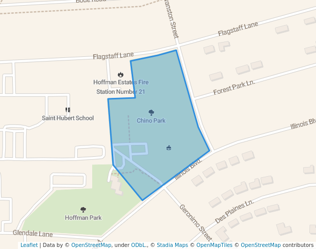 walking in Chino Park map in Hoffman Estates