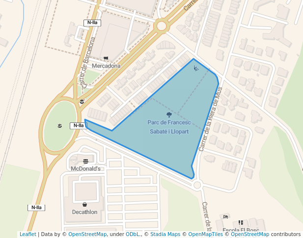 walking in Parc de Francesc Sabaté i Llopart map in Girona
