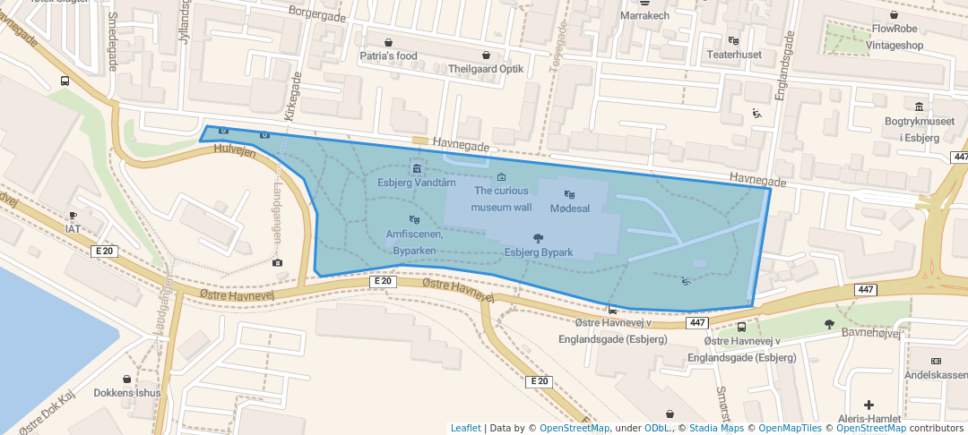 walking in Esbjerg Bypark map in Esbjerg
