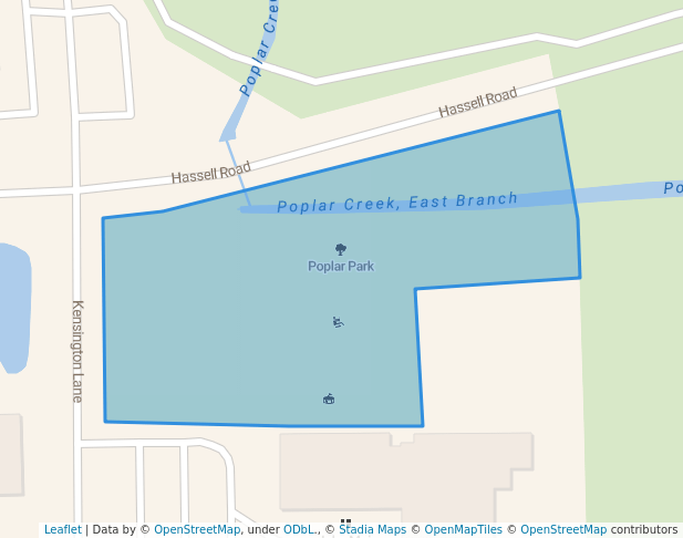 walking in Poplar Park map in Hoffman Estates