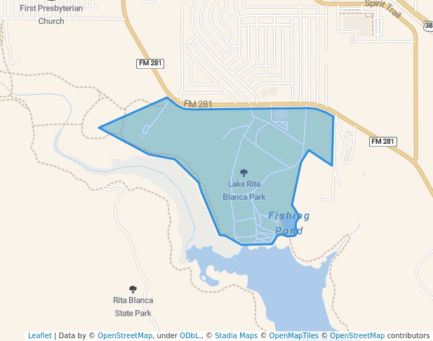 walking in Lake Rita Blanca Park map in Dalhart