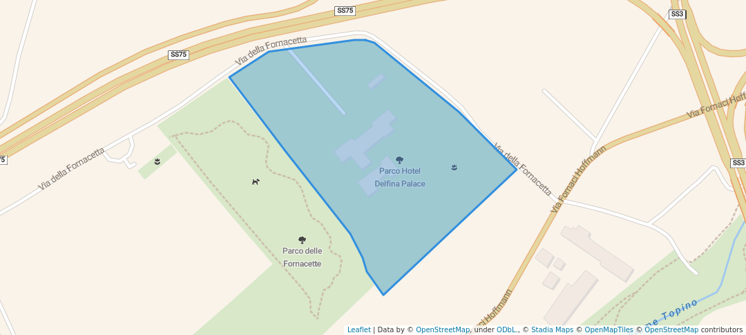 walking in Parco Hotel Delfina Palace map in Foligno