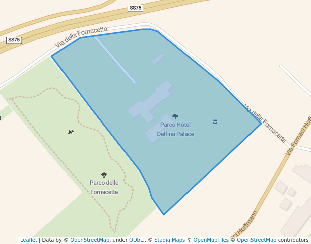 walking in Parco Hotel Delfina Palace map in Foligno