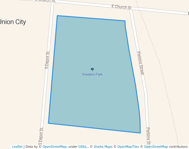 walking in Kiwanis Park map in Union City