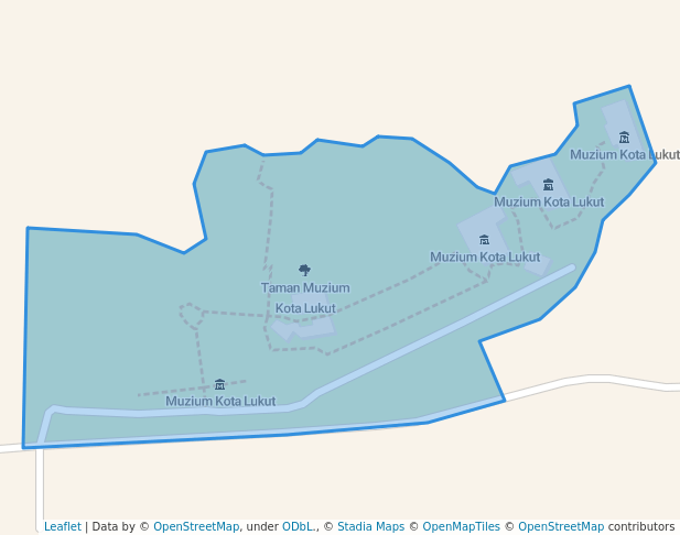 walking in Taman Muzium Kota Lukut map in Port Dickson