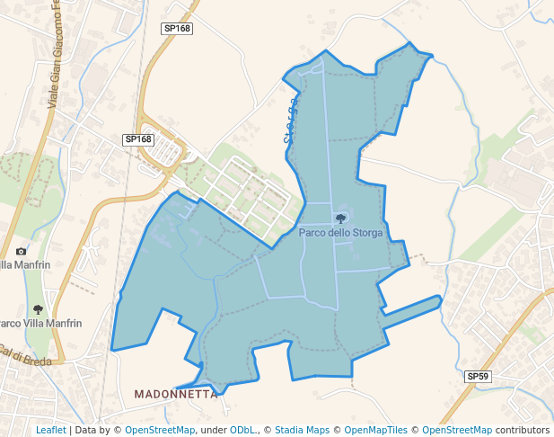walking in Parco dello Storga map in Treviso