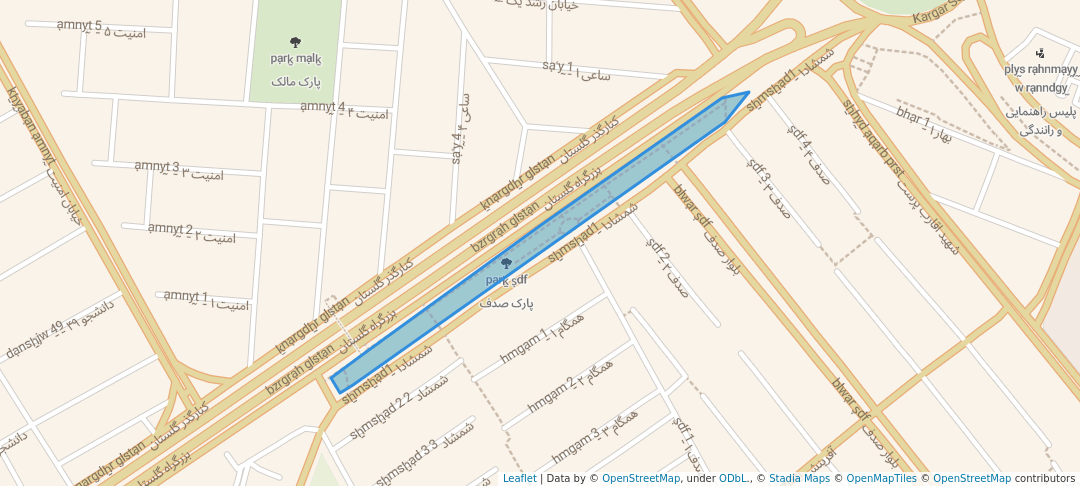 walking in پارک صدف map in Ahvaz