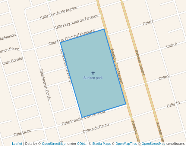 walking in Sunken park map in Saltillo