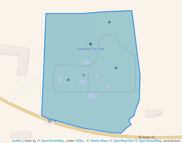 walking in Goreville City Park map in Goreville