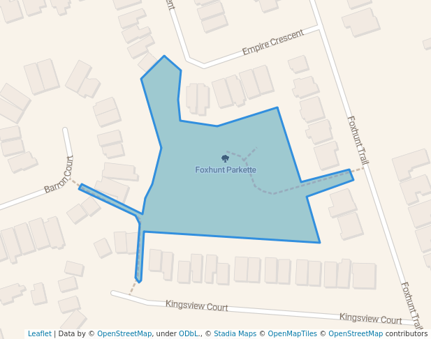 walking in Foxhunt Parkette map in Courtice