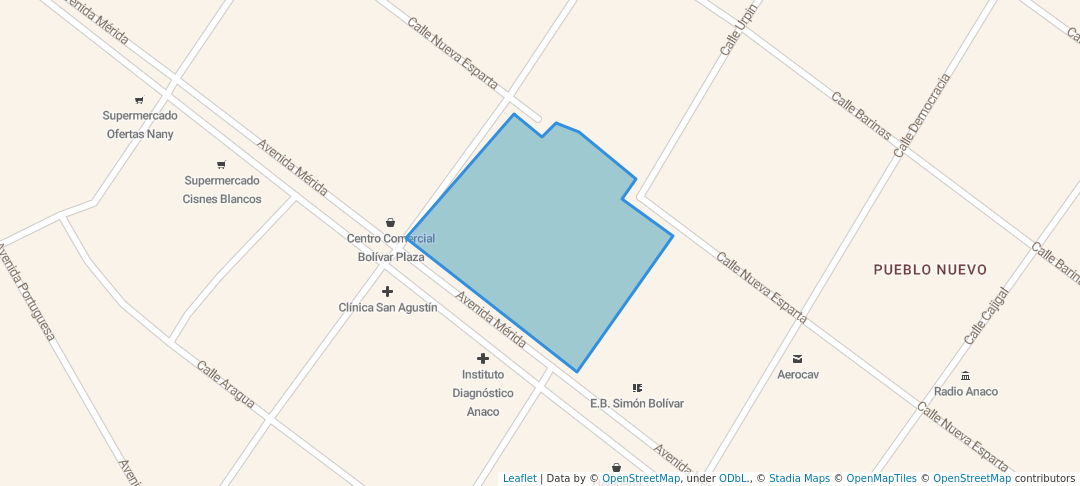 walking in Plaza Simón Bolívar map in Anaco