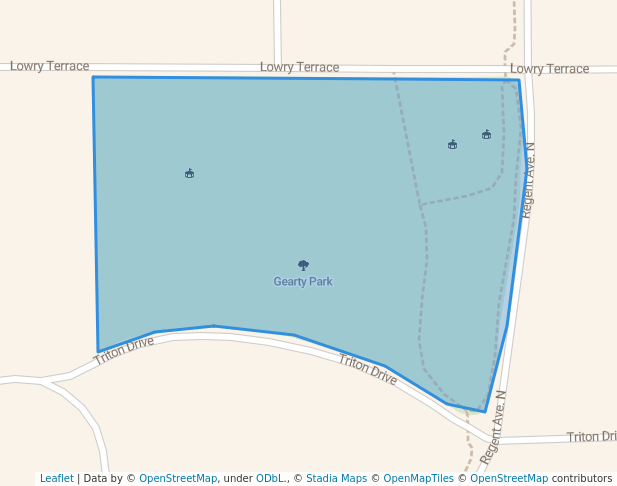 walking in Gearty Park map in Golden Valley