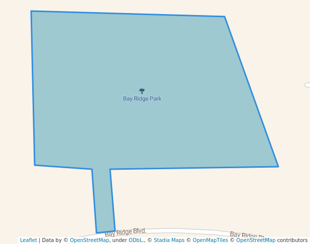 walking in Bay Ridge Park map in Bay City