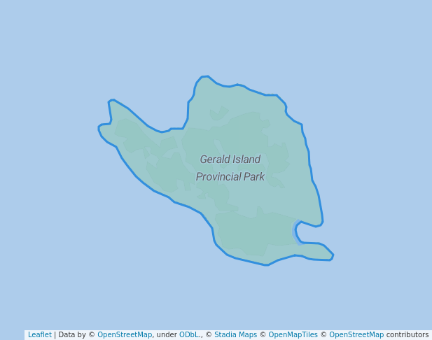 walking in Gerald Island Provincial Park map in Nanoose Bay