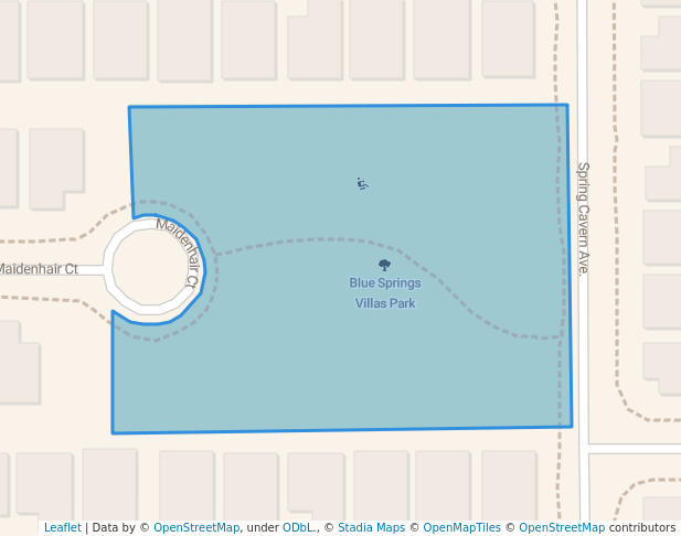 walking in Blue Springs Villas Park map in Orange City