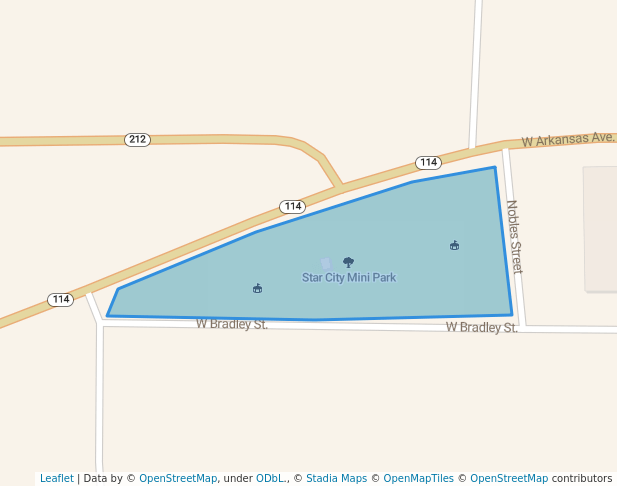 walking in Star City Mini Park map in Star City