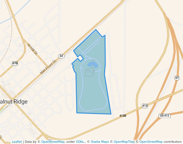 walking in Stewart Park map in Walnut Ridge