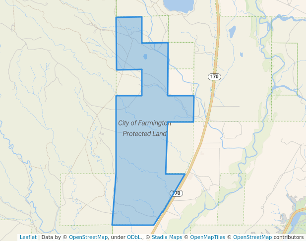 walking in City of Farmington Protected Land map in Farmington