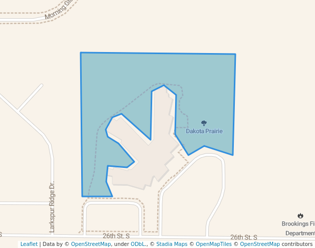 walking in Dakota Prairie map in Brookings