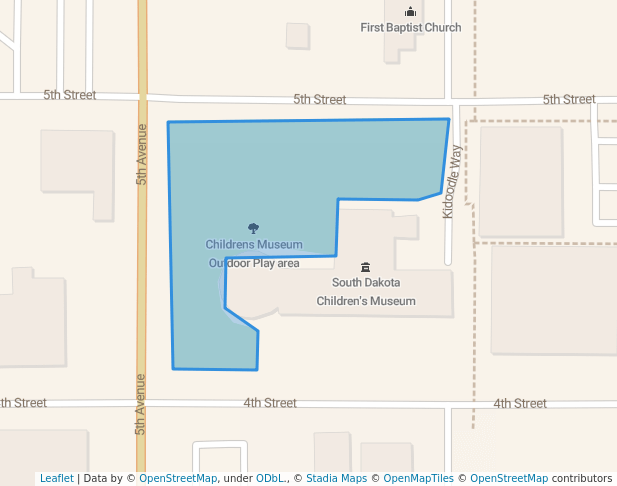 walking in Childrens Museum Outdoor Play area map in Brookings